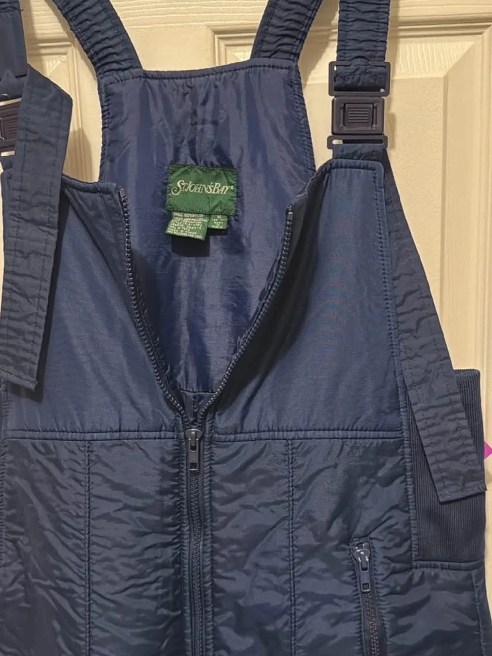 St. John's Bay Navy Quilted Bib Overalls